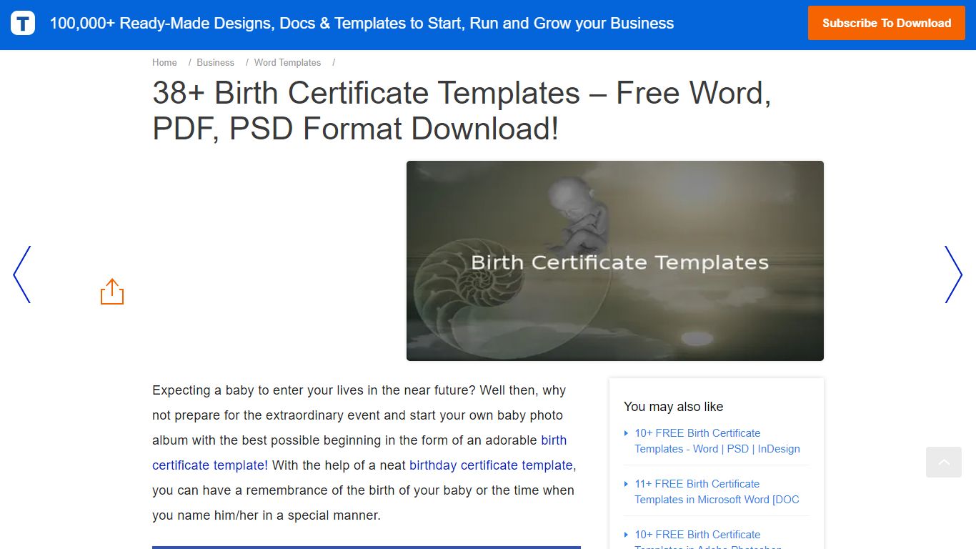 38+ Birth Certificate Templates – Free Word, PDF, PSD Format Download!