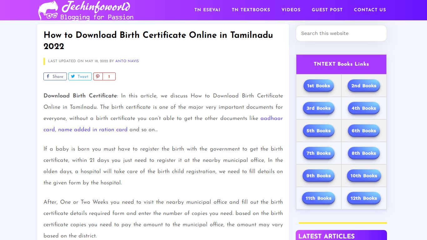 How to Download Birth Certificate Online in Tamilnadu 2022